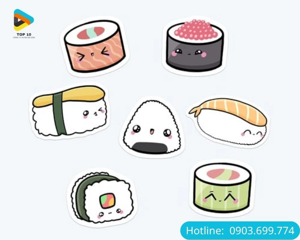 Sticker đồ ăn cơm nắm