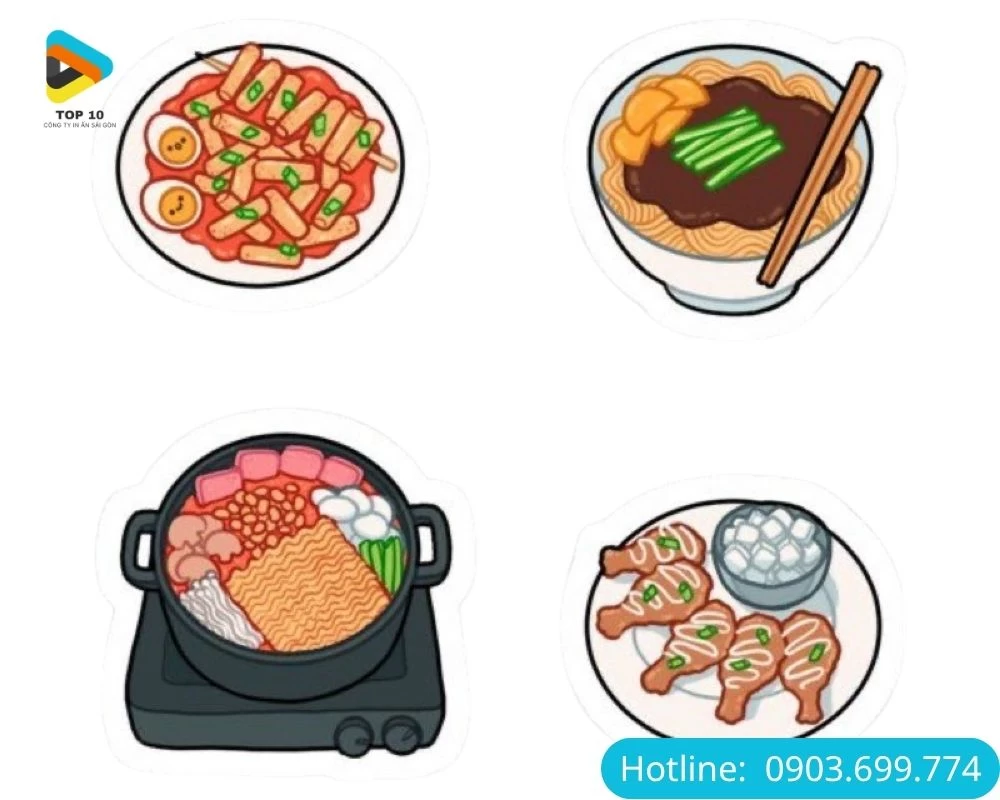 Sticker đồ ăn dạng nước