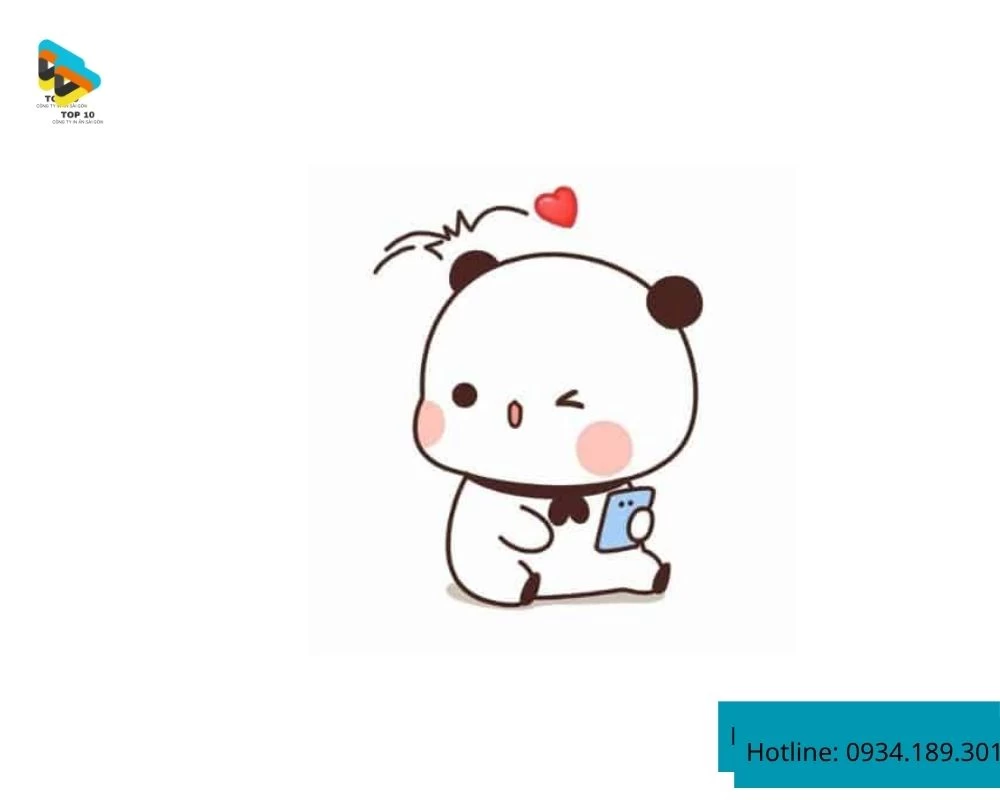 Sticker gấu đang cầm điện thoại