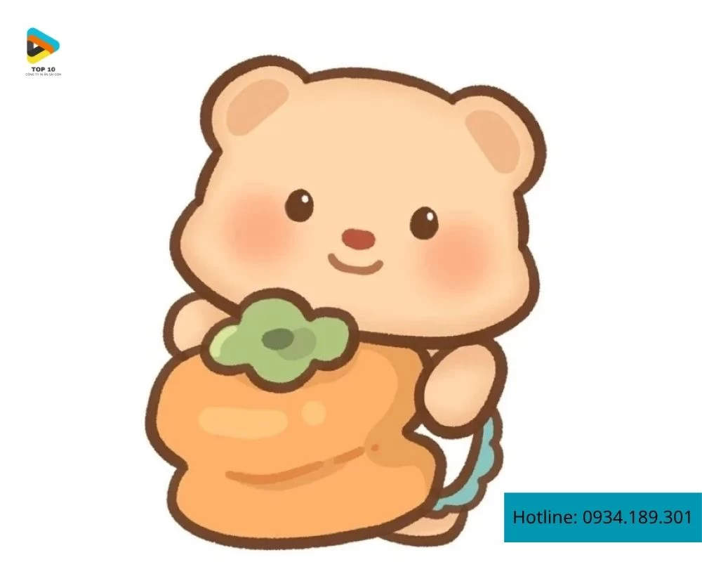 Nhãn dán gấu với bánh