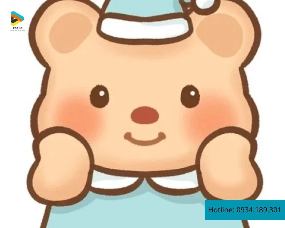 Nhãn dán gấu mặt to