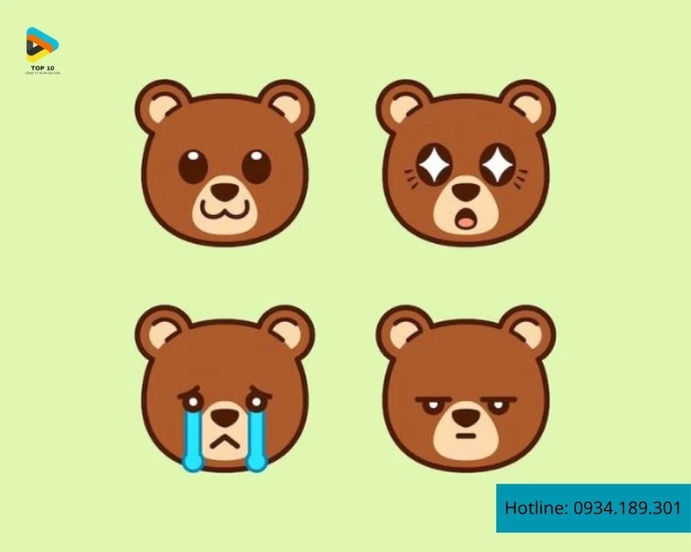 Nhãn dán chú gấu nâu
