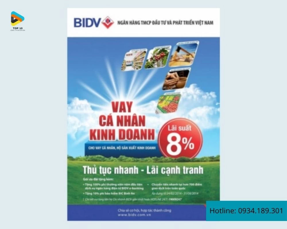 Tờ rơi ngân hàng BIDV
