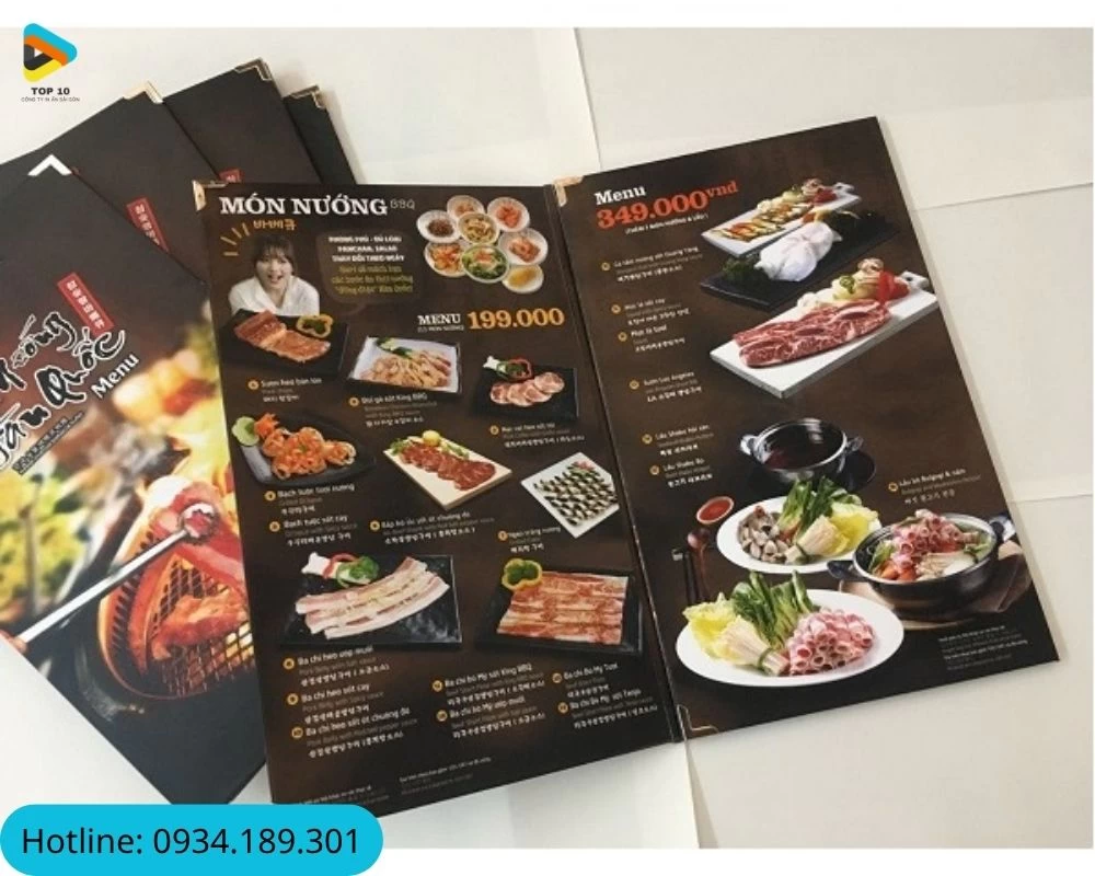 Menu quán nhậu bìa cứng