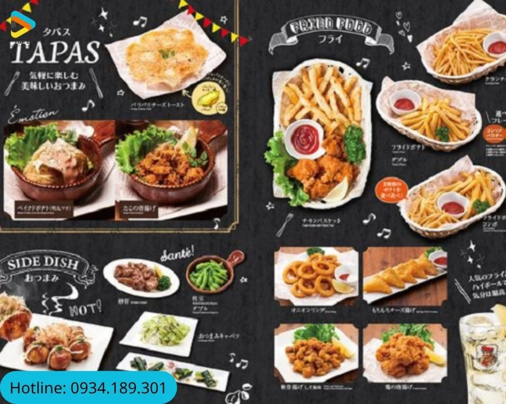 Menu nhà hàng sang trọng