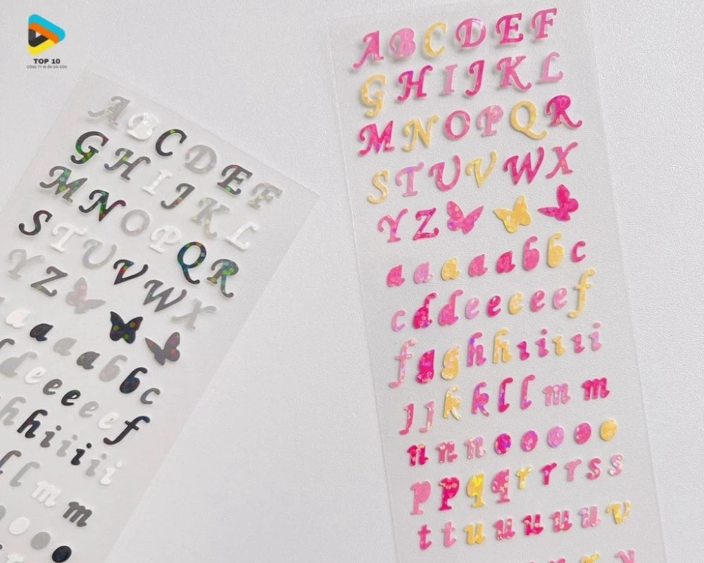 Sticker về các ký tự chữ viết