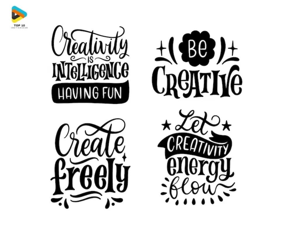 Sticker về chữ đen trắng