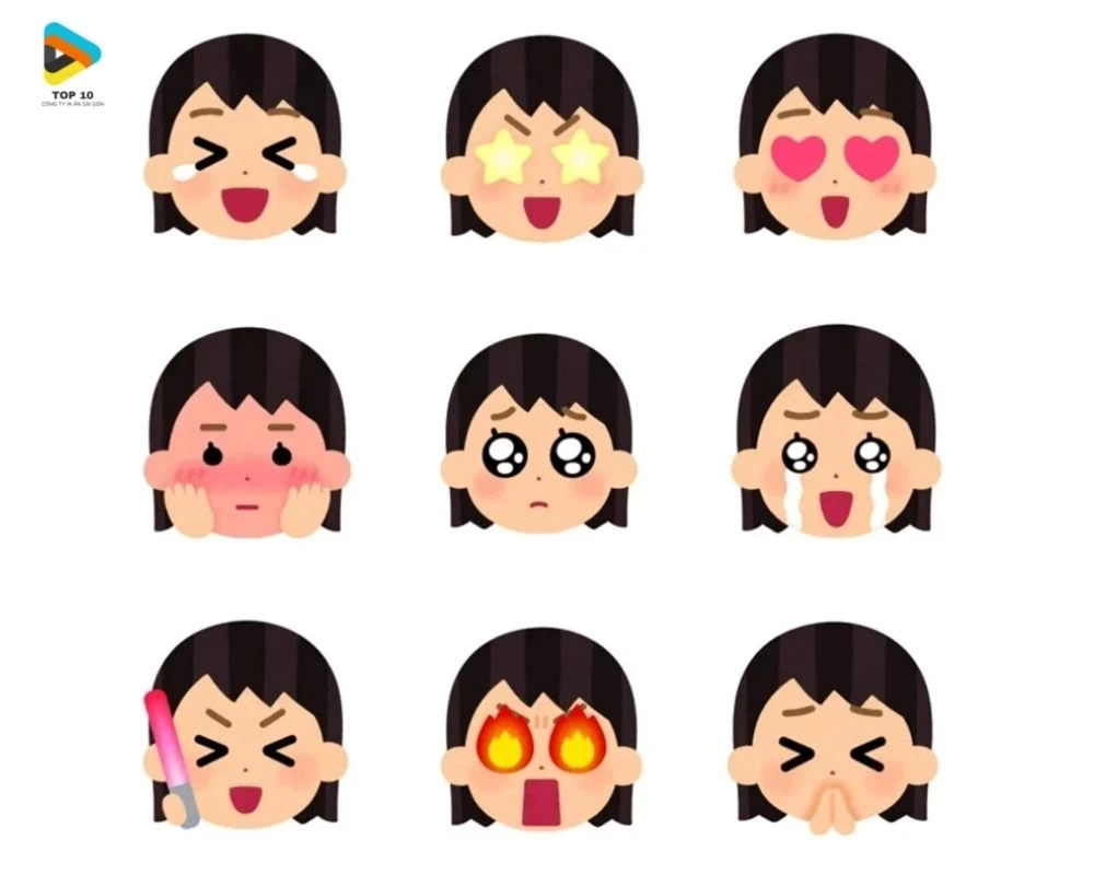 Sticker biểu cảm của bạn gái