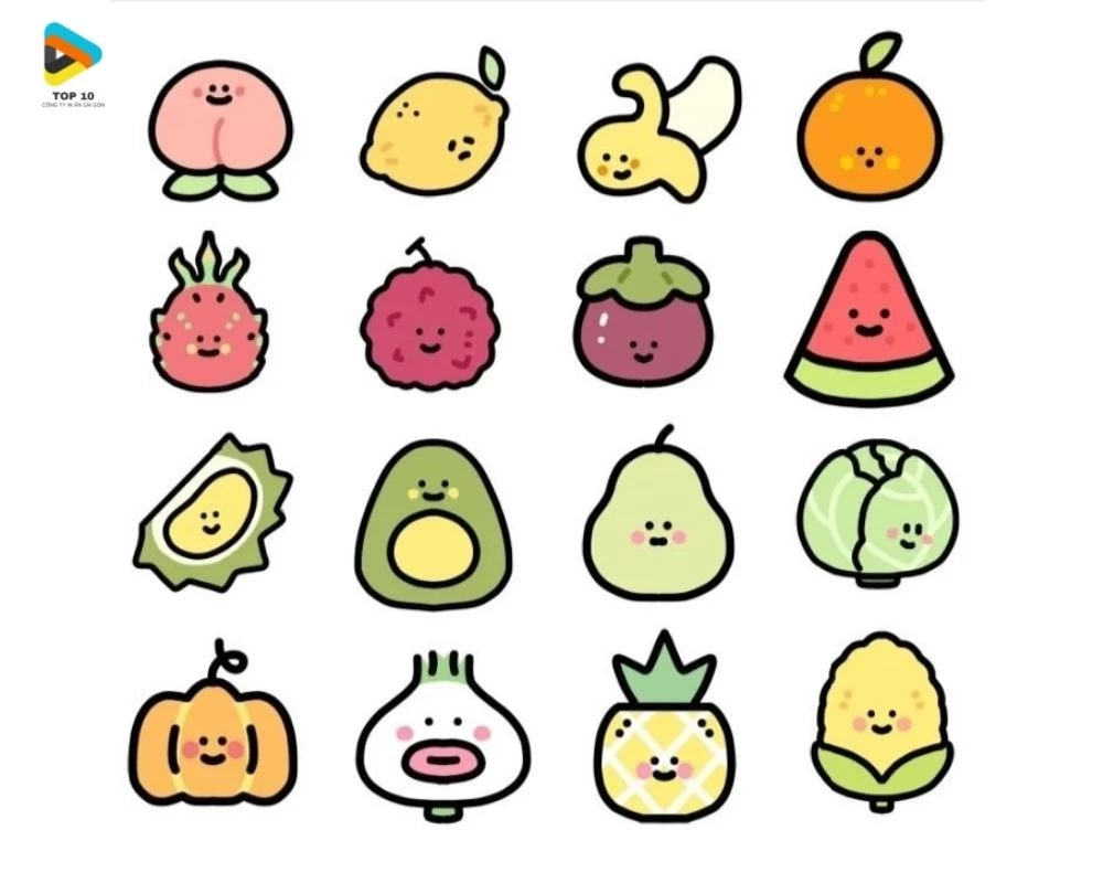 Sticker về các loại quả