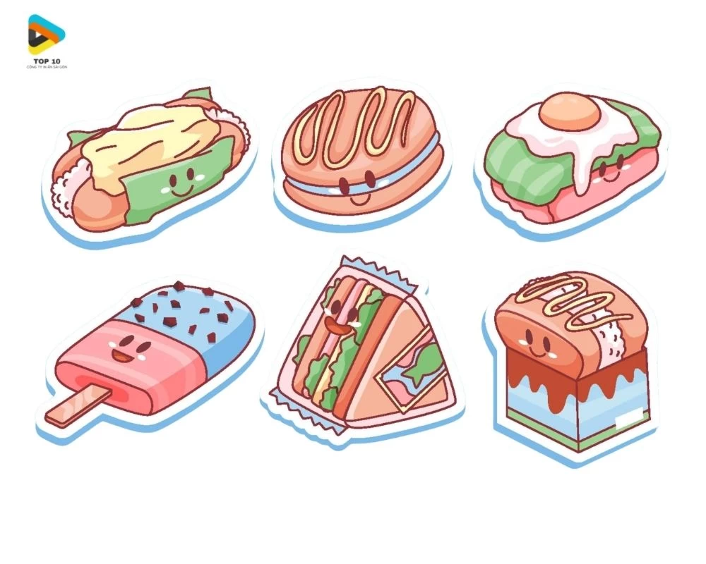 Sticker về các loại bánh