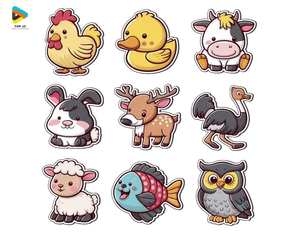 Sticker các con vật con vật dành cho bé