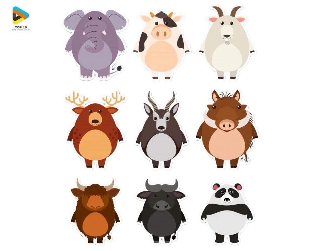 Sticker con vật hoang dã