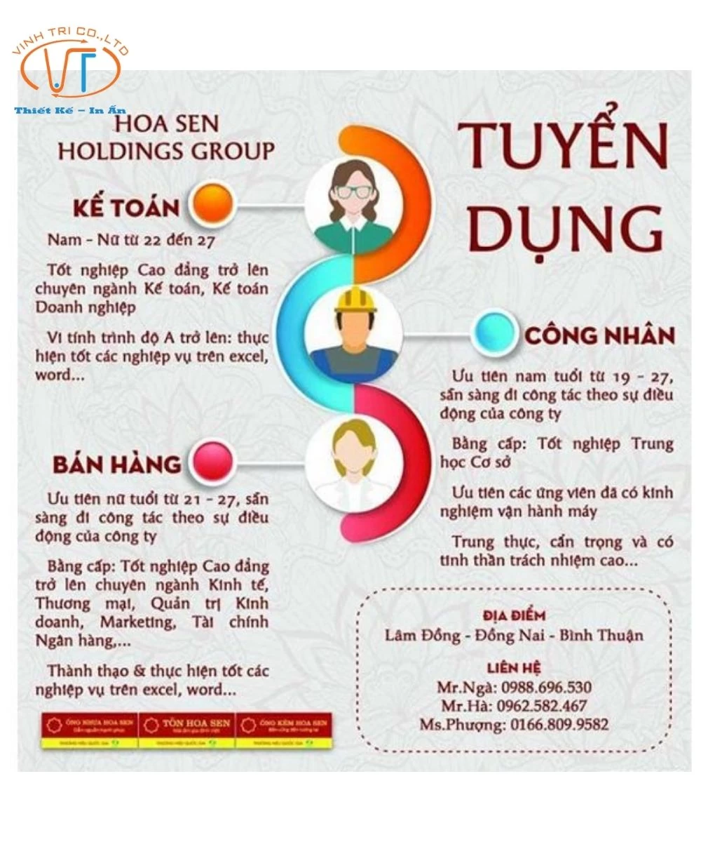 Mẫu tờ rơi tuyển dụng kế toán và bán hàng