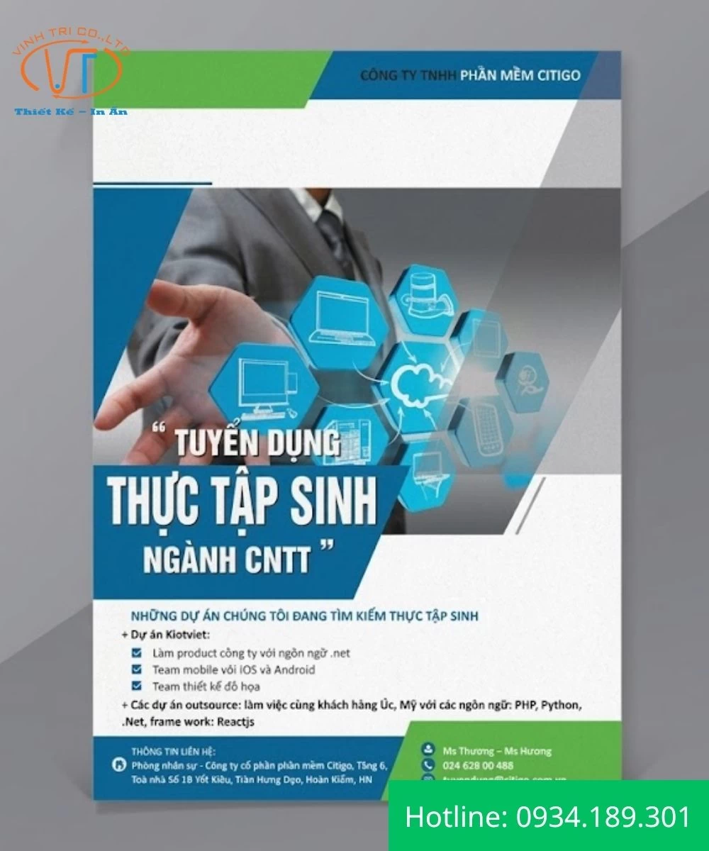 Mẫu tờ rơi tuyển dụng thực tập sinh