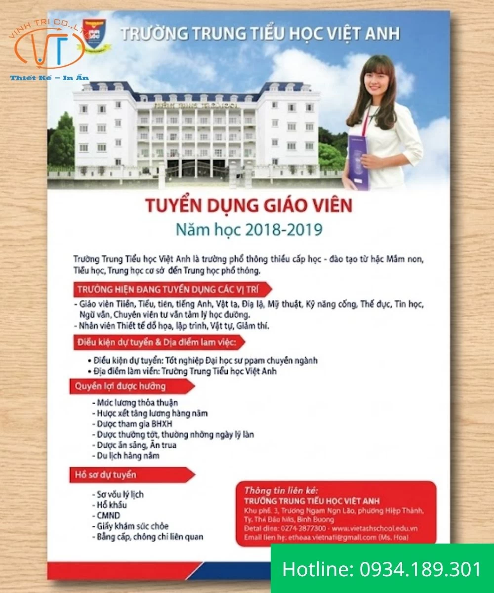 Mẫu tuyển dụng giáo viên Tiểu học