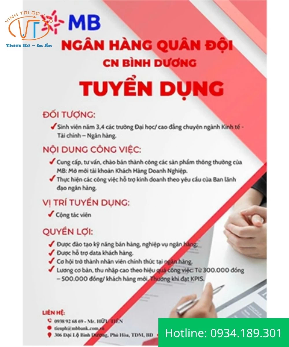 Mẫu tuyển dụng ngân hàng MB