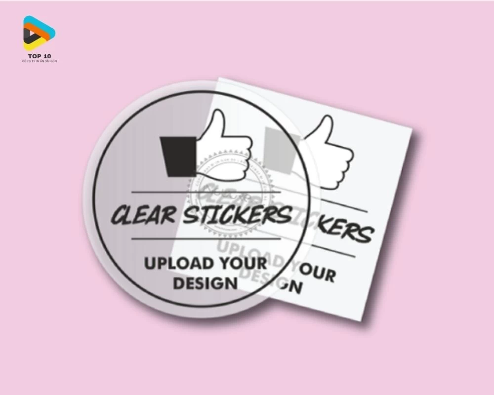Sticker tròn có dòng chữ clear sticker