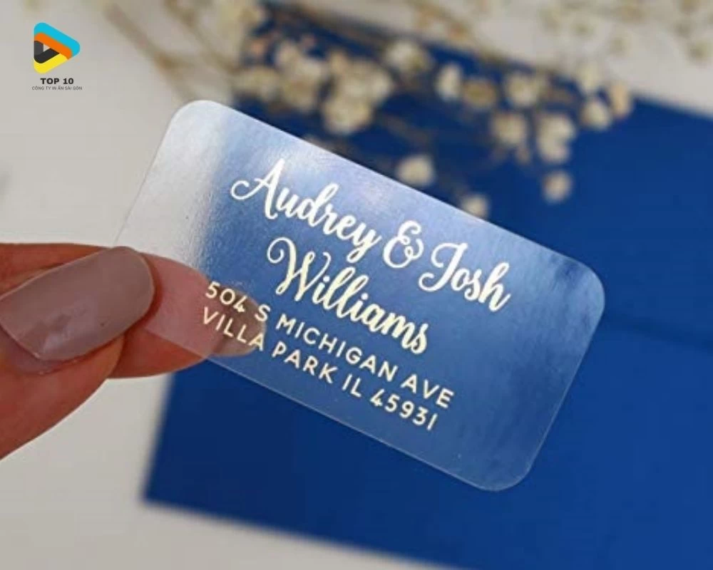 Sticker trong suốt cho thương hiệu Audrey & Josh Williams