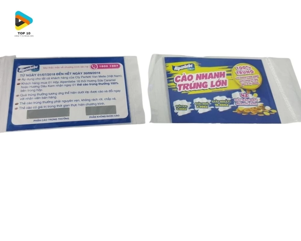 Thẻ cào trúng thưởng của Alpenlibe