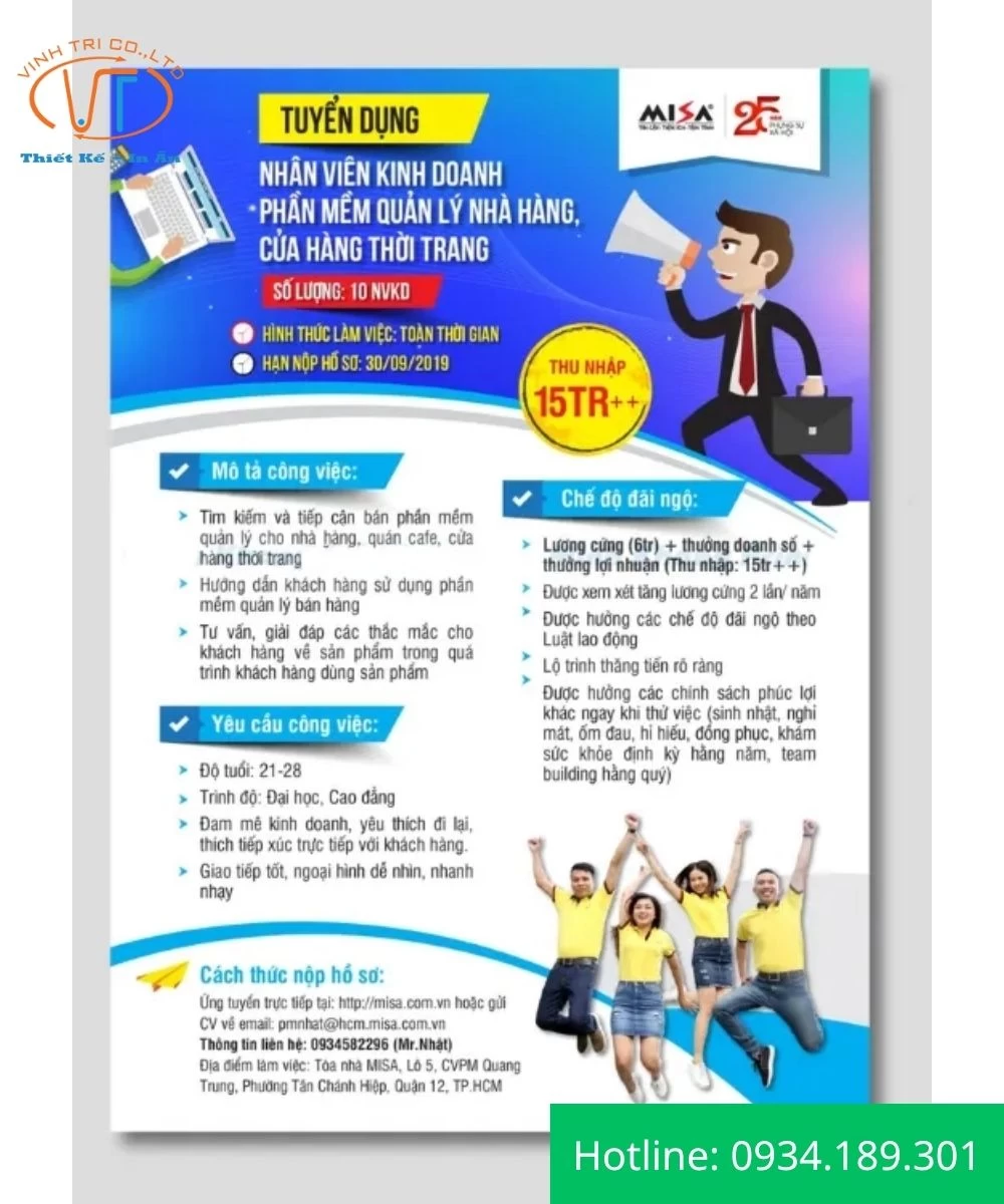 Tờ rơi tuyển dụng của MISA