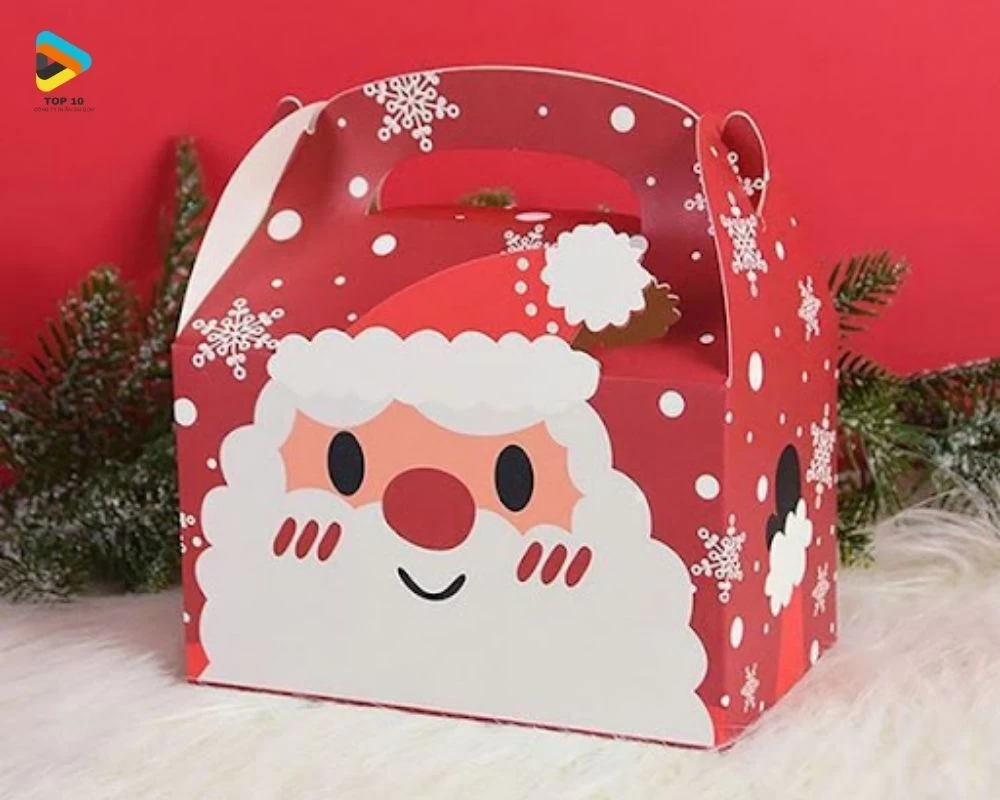 Hộp Noel hình ông già Noel có tay cầm
