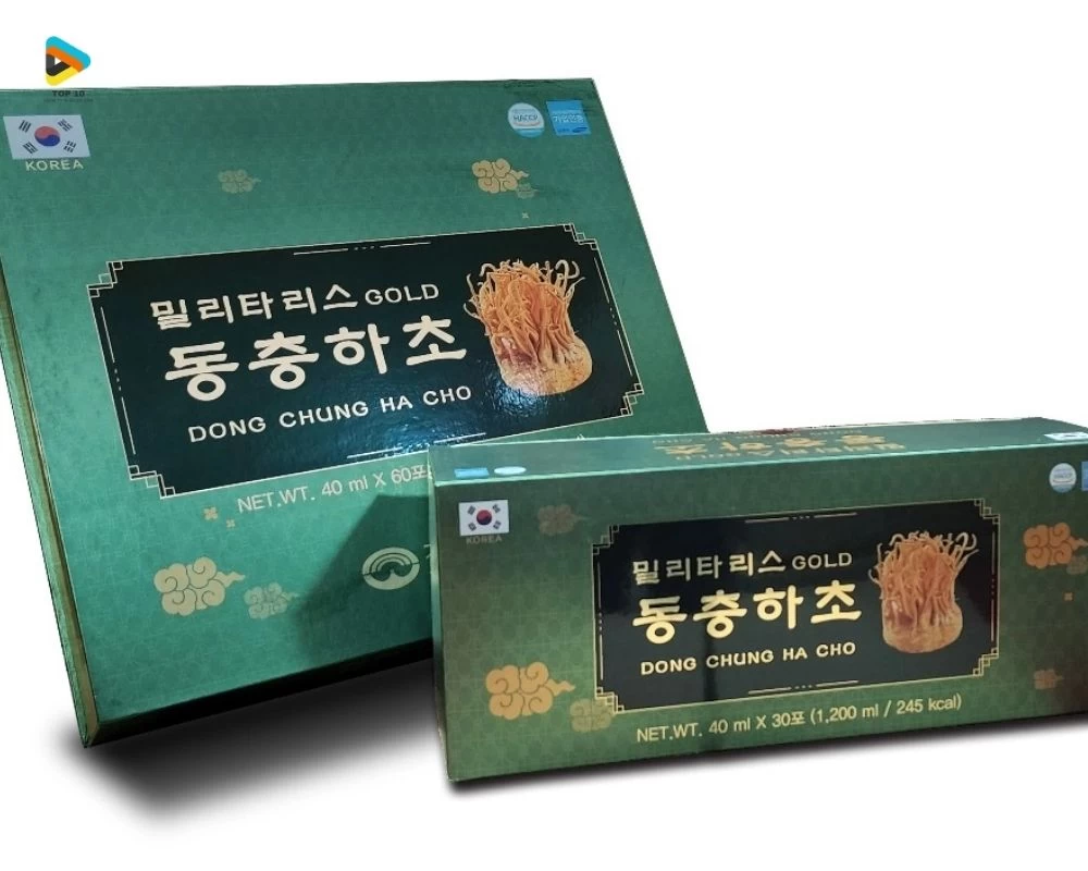 Hộp giấy đông trùng hạ thảo màu xanh ngọc