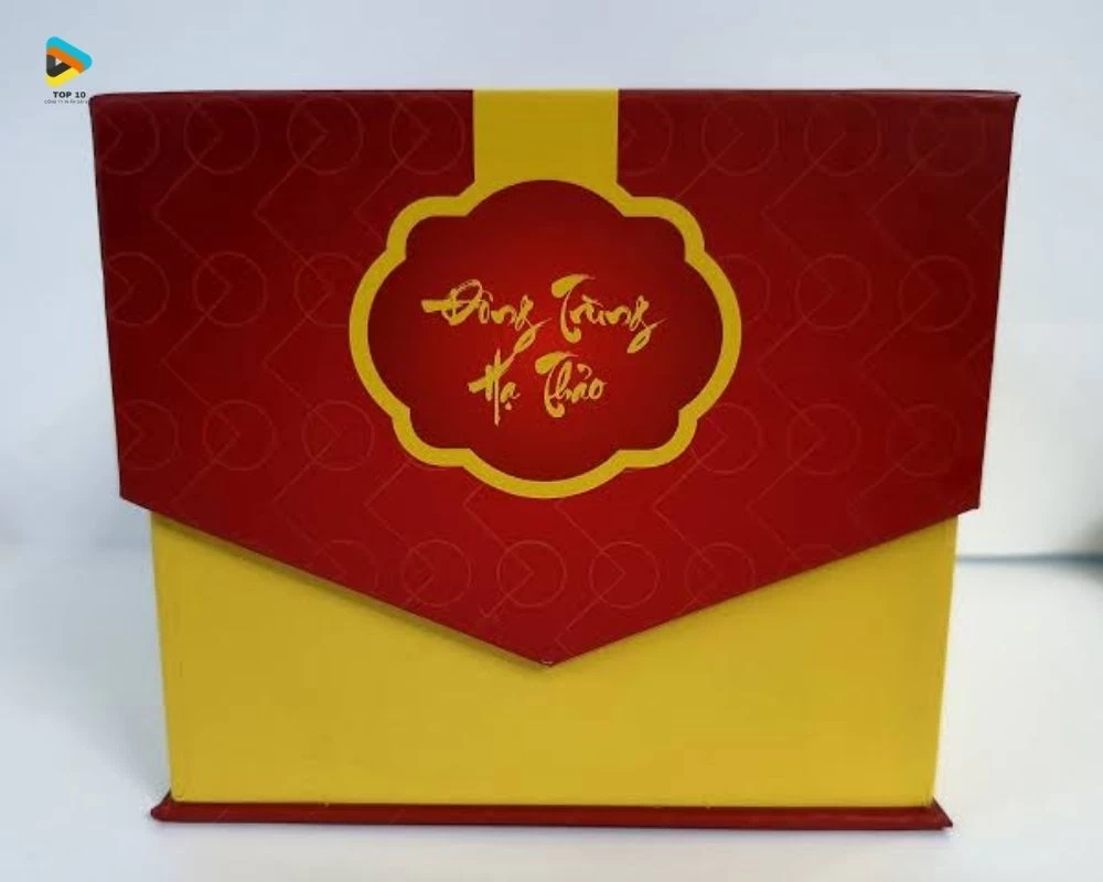 Hộp đựng đông trùng hạ thảo cao cấp màu đỏ