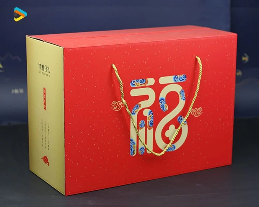 Mẫu hộp quà tết có quai xách
