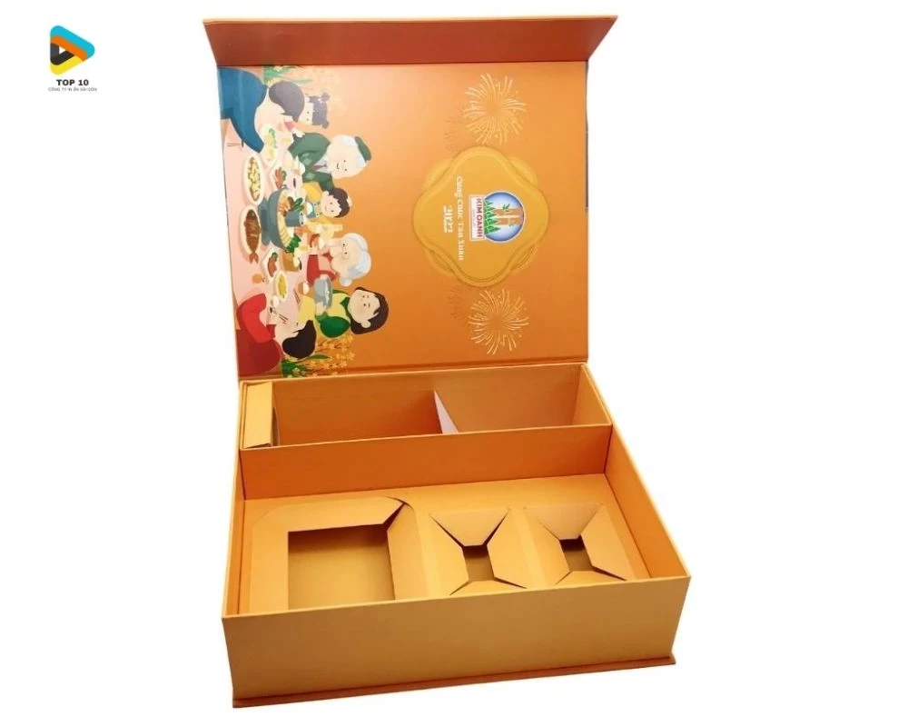 Mẫu hộp quà tết nhiều ngăn đẹp mắt