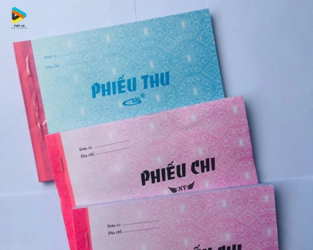 Mẫu phiếu thu chi nhiều màu