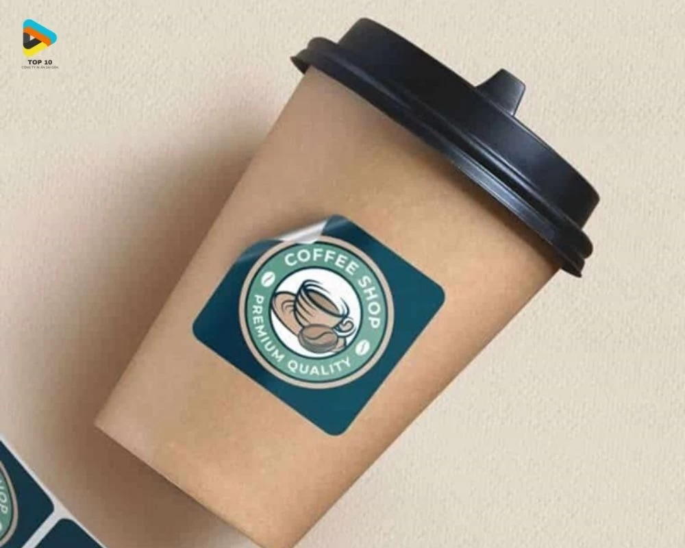 Mẫu tem cà phê dán lên ly cafe