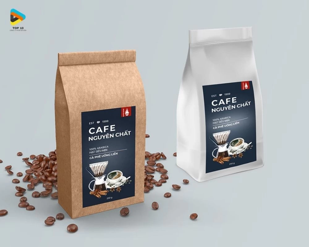 Mẫu tem cafe hình chữ nhật đứng