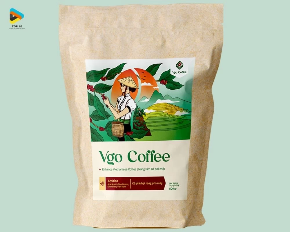 Mẫu tem cafe dán lên túi đựng cafe