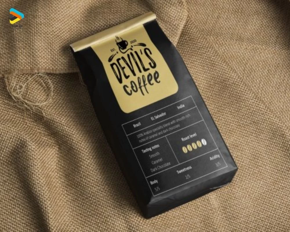 Tem dán cafe Devil's coffee