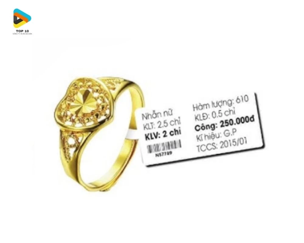 Tem vàng nhẫn nữ