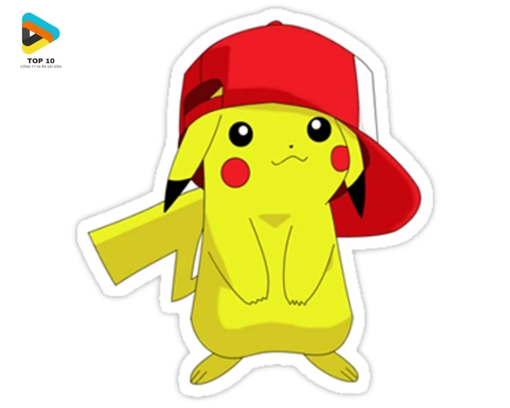 Sticker Pokemon đội mũ đỏ