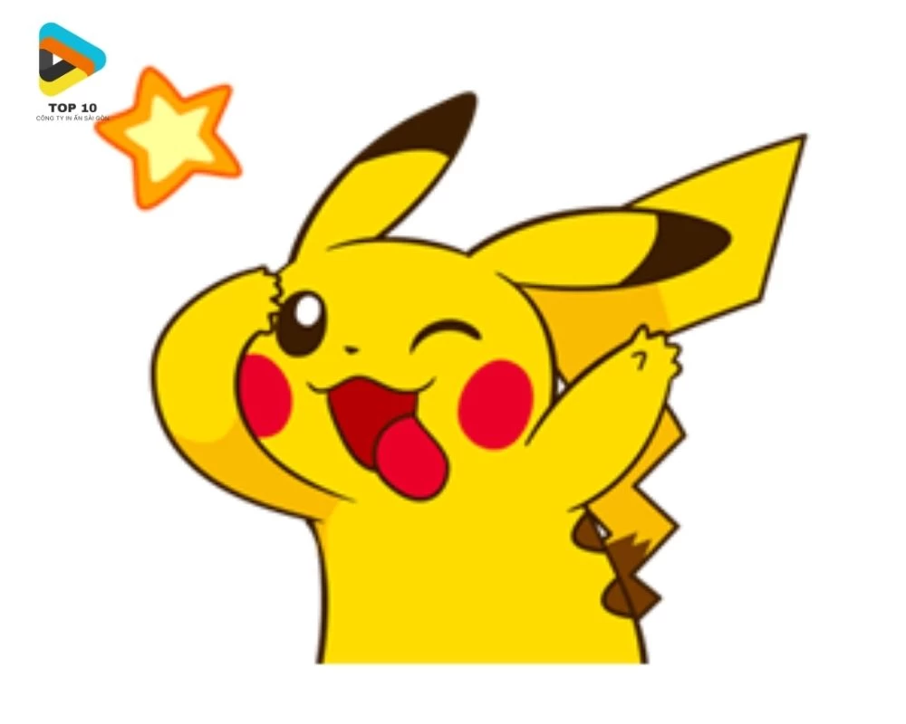 Sticker của Pokemon đang giơ tay chào