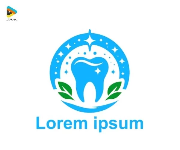 Logo nha khoa màu xanh trời