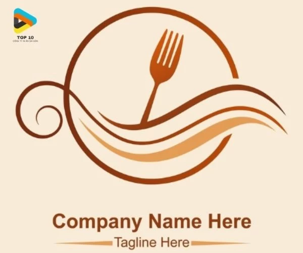 Mẫu logo nhà hàng hình cái dĩa