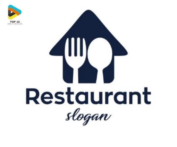 Mẫu logo nhà hàng với dĩa nĩa