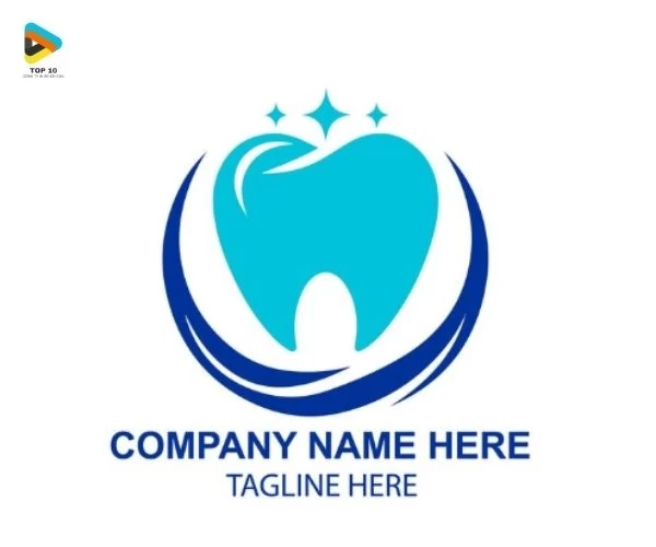 Mẫu logo nha khoa có màu xanh