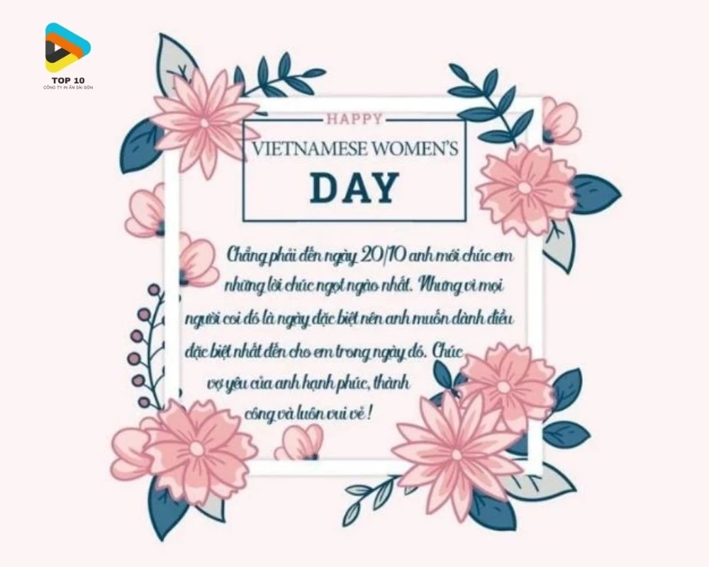 Mẫu thiệp chúc mừng 20_10 của người chồng dành tặng vợ