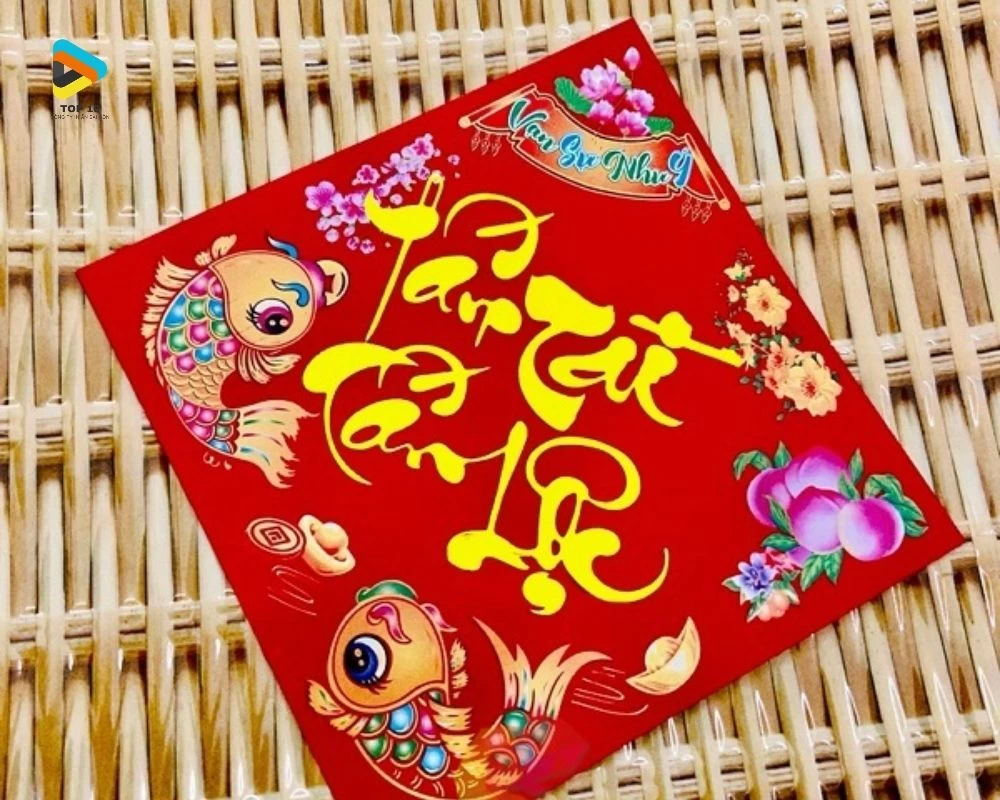 Tem chúc mừng năm mới có dòng chữ Tấn Tài Tấn Lộc