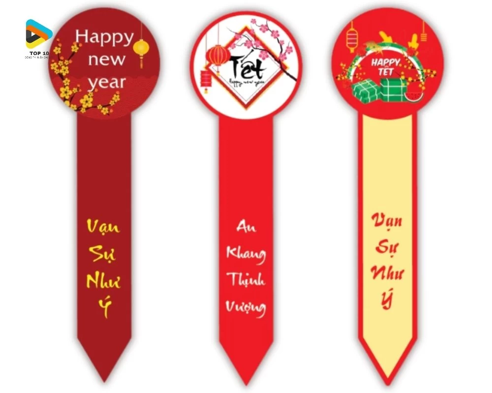 Tem chúc mừng năm mới có 1 đầu hình tròn