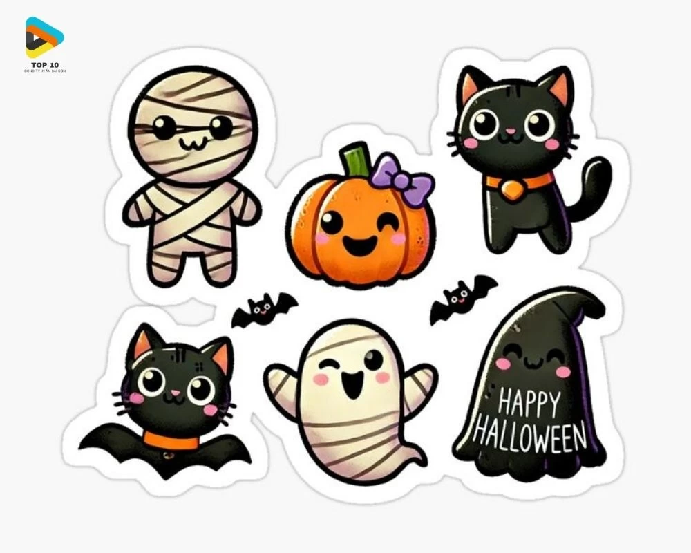 Nhãn dán tạo hình dễ thương cho Halloween