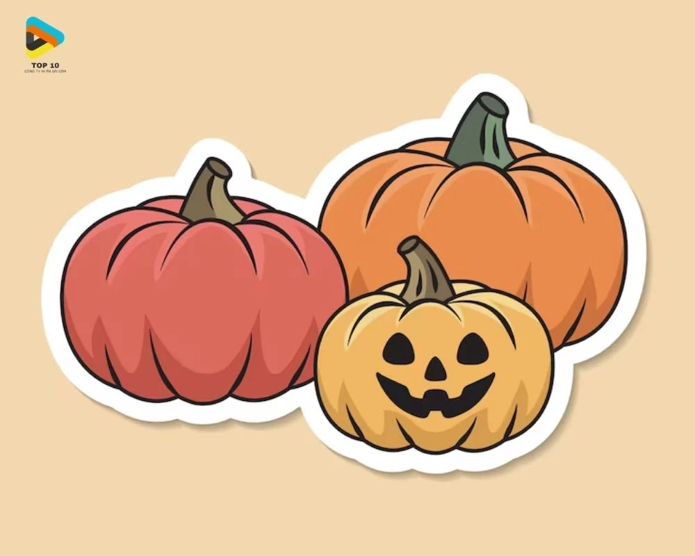 Sticker Hallowen về quả bí