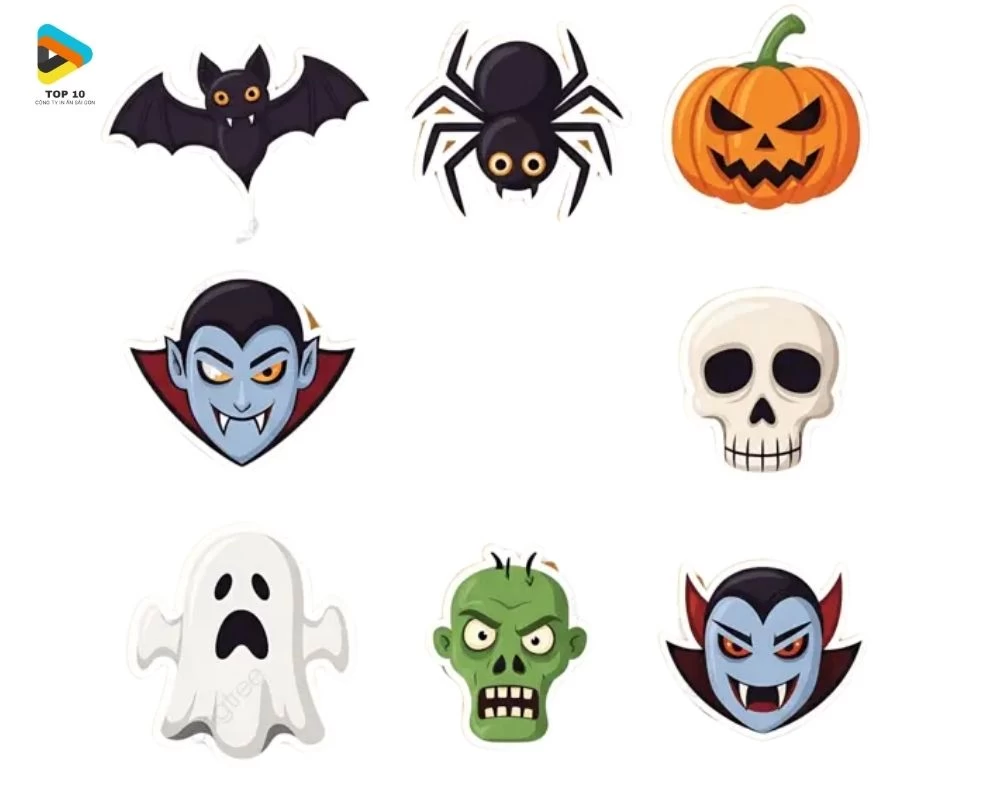 Nhãn dán Halloween các con vật nhỏ
