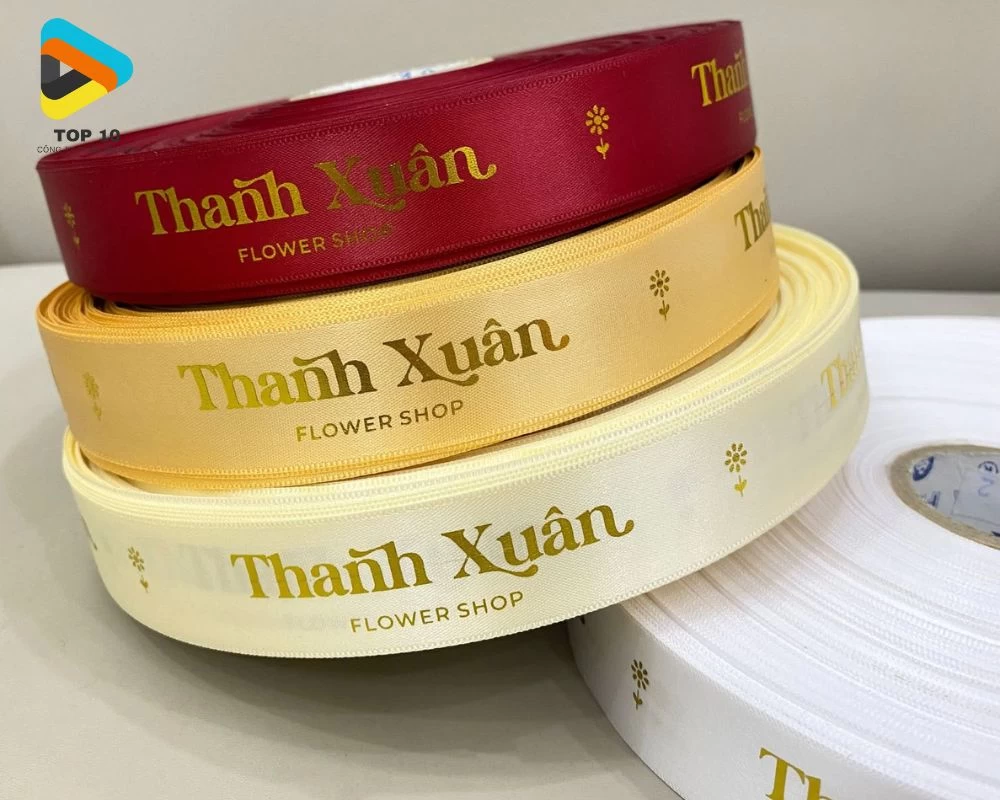 In dây ruy băng shop hoa Thanh Xuân