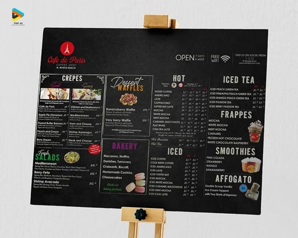 Menu Quán Cafe