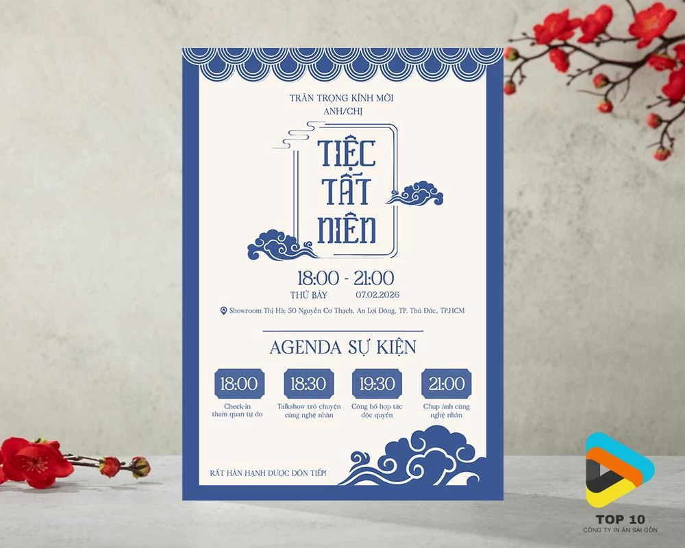 Mẫu thiệp mời tất niên đẹp